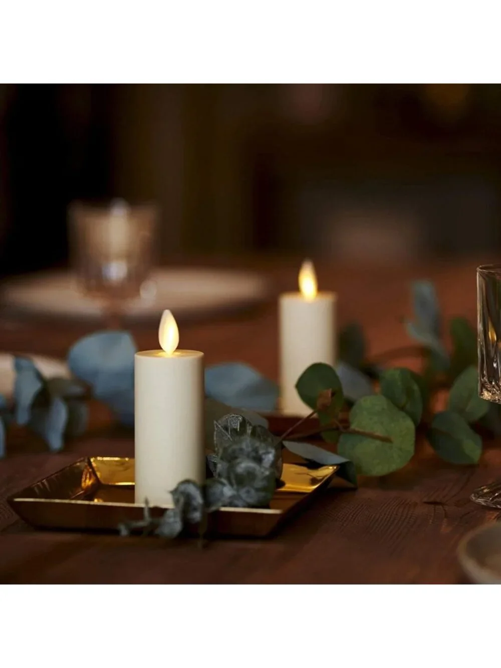 Set of 2 Ivory Flameless LED Votive Candles with Timer & Remote, 1.5